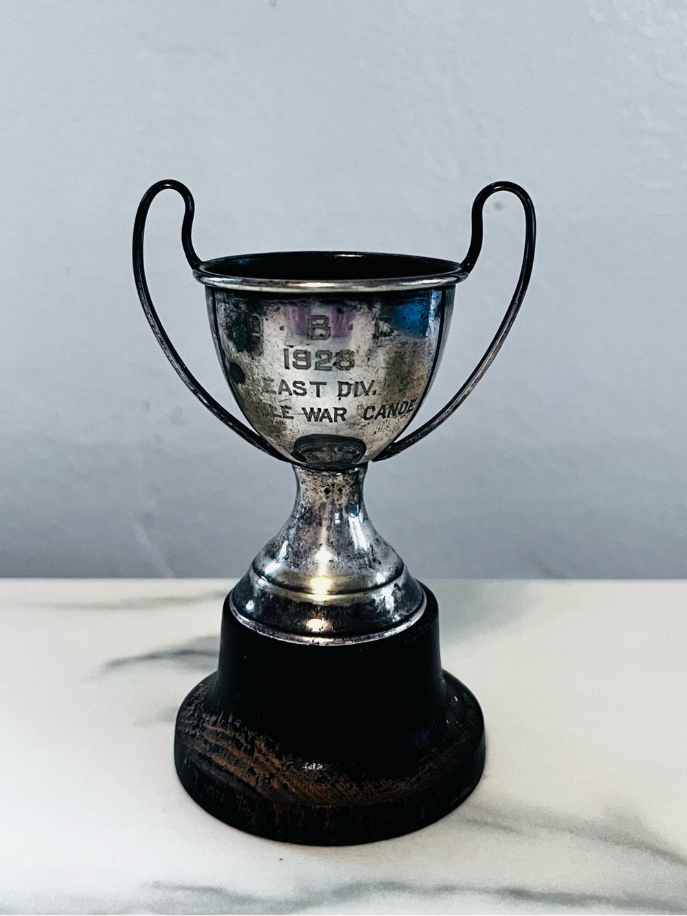 Antique 1928 OBC East Div War Canoe Trophy Cup - Vintage Canadian Sports History